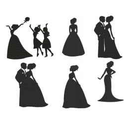 Stickserie - Hochzeit Silhouette - Teil 2 - "Braut Edition"